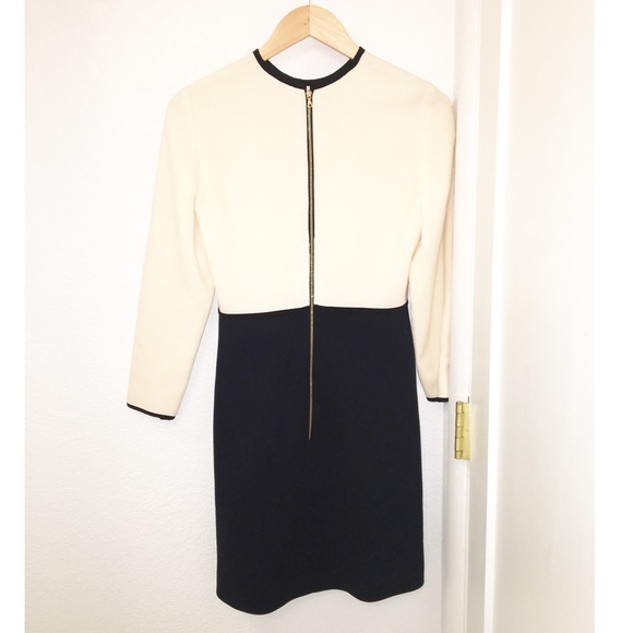 VICTORIA BECKHAM Long Sleeve Mini Black/Cream SZ:4 - Picture 6 of 6